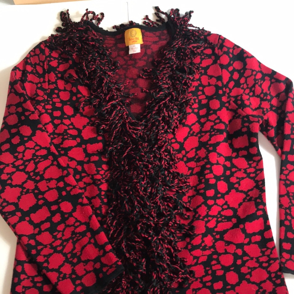 Size Medium Petite Ruby Rd Red/Black Sweater